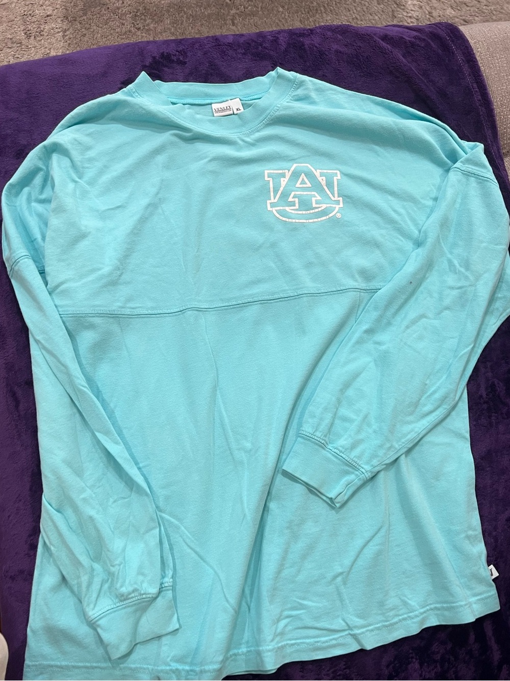 Light Teal Long Sleeve Crewneck with University AU Logo